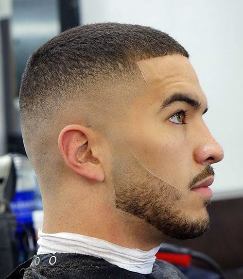 Thick Buzz Cut with High Fade