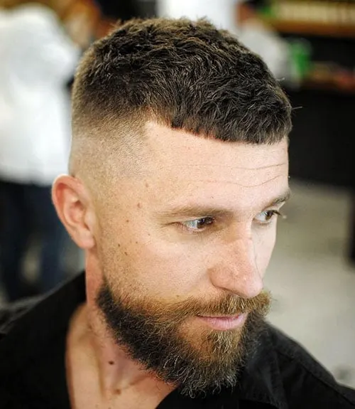 Timeless Caesar Cut with High Taper Fade