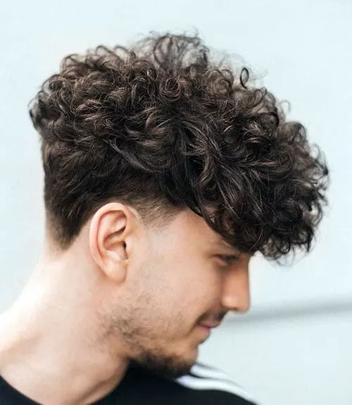 Fluffy Curly Hair Fade