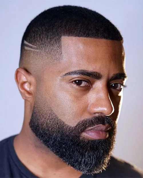 Buzzed Butch Cut Fade with Beard