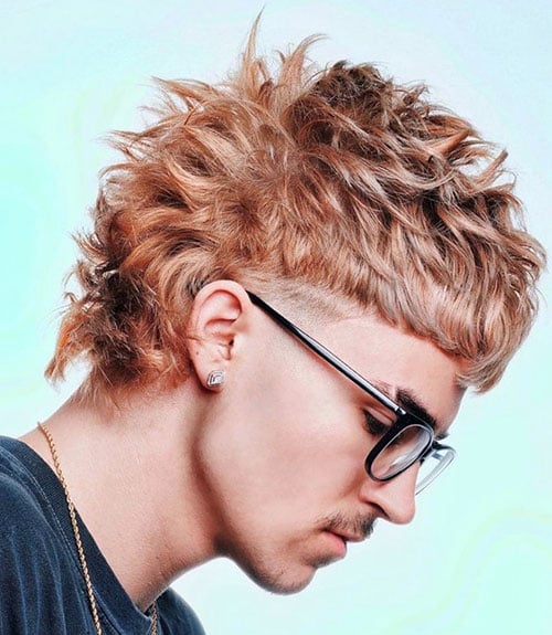 Tousled Modern Mullet with Temp Fade