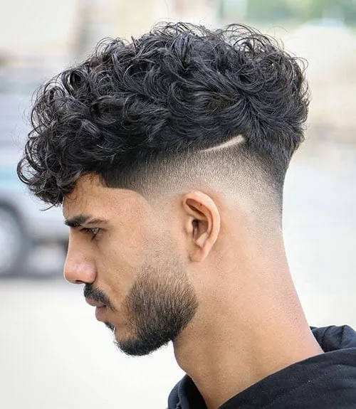Voluminous Curly Hair Fade