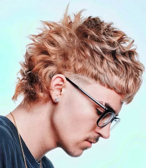 Tousled Modern Mullet with Temp Fade