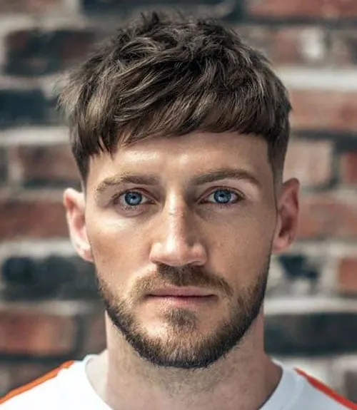 Heavy Fringe with Fade and Short Beard