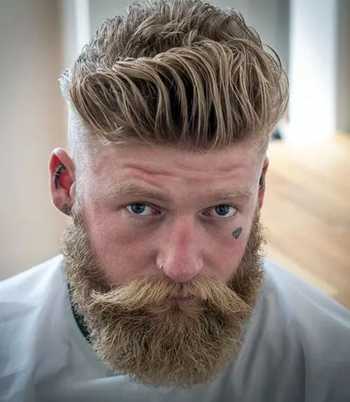 Brush Up Fade with Medium Beard