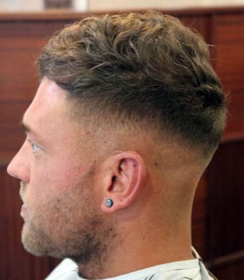 Mid Fade with Stubble Beard