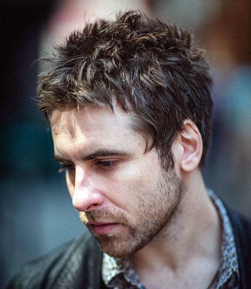 Short Messy Style with Stubble