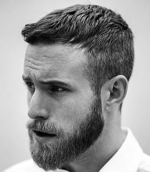 Classic Crew Cut Taper with Beard
