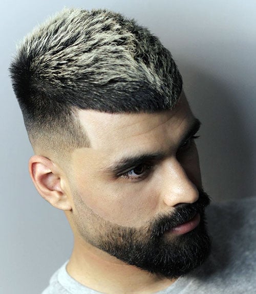 Short Haircut with Low Fade and Beard