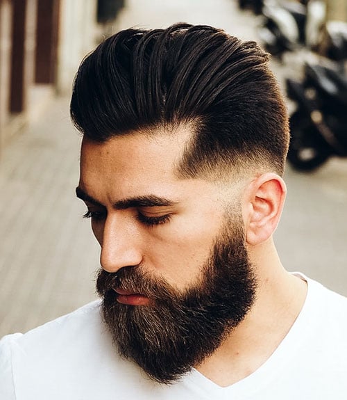 Voluminous Brush Back with Full Beard