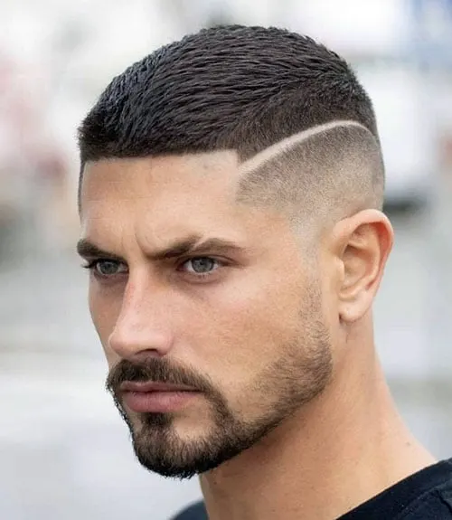 Textured Crop with Design and Beard