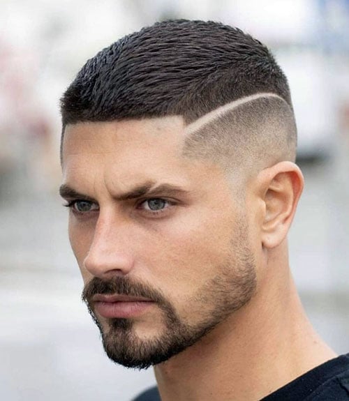 Textured Crop with Design and Beard