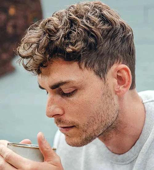 Casual Short Curls with Tapered Sides