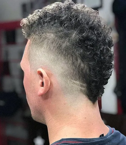 Short Curly Mohawk with Skin Fade