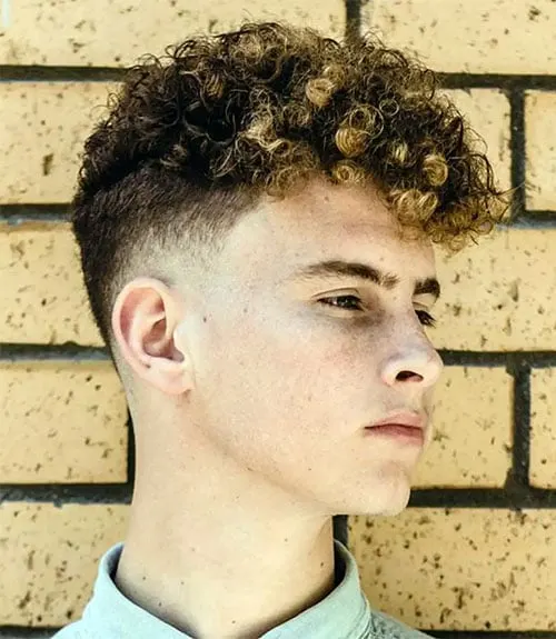 Charming Curly Fringe with Low Fade