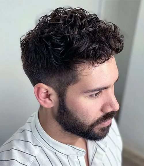 Short Permed Curls with Thick Undercut