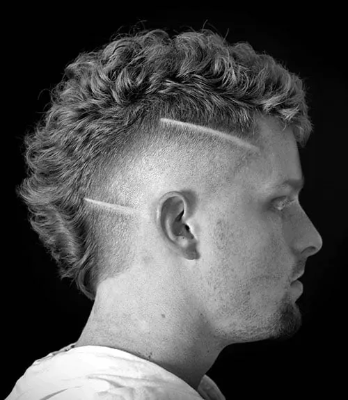 Short Curly Mohawk Fade