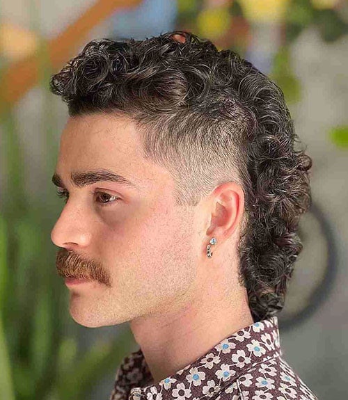Modern Curly Mullet Fade