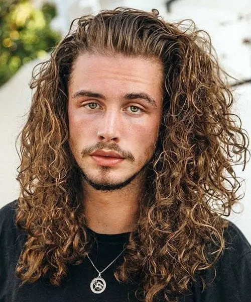 Beachy Long Curly Hair Men