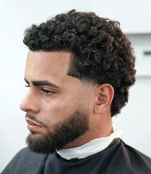 Classic Short Curls with Low Temp Fade and Line Up