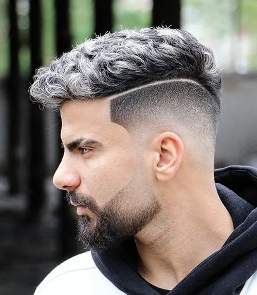 Edgy Full Top with Skin Fade and Shaved Part Line