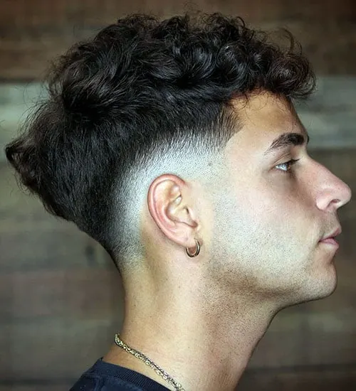 Textured Curls with Low Drop Fade