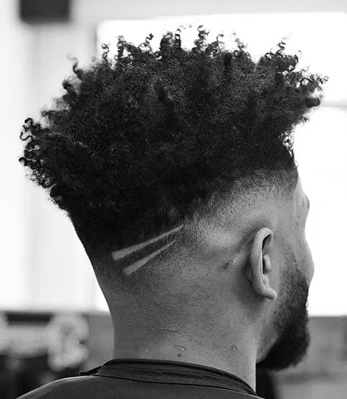 Long Kinky Hair with High Skin Fade
