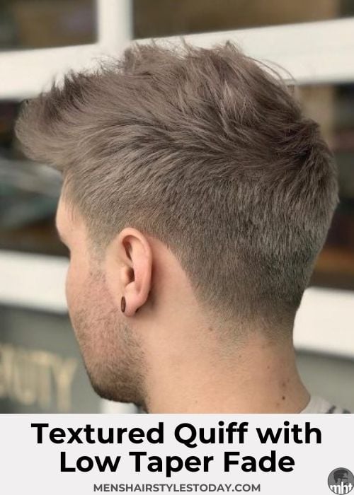Textured Quiff with Low Taper Fade