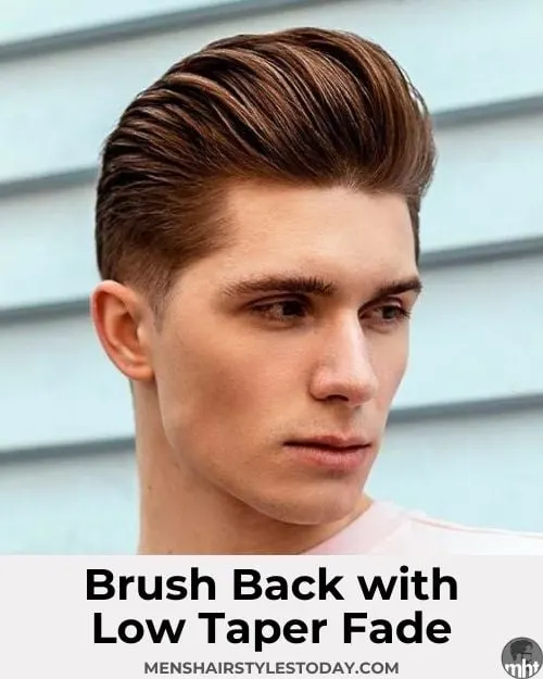 Brush Back with Low Taper Fade