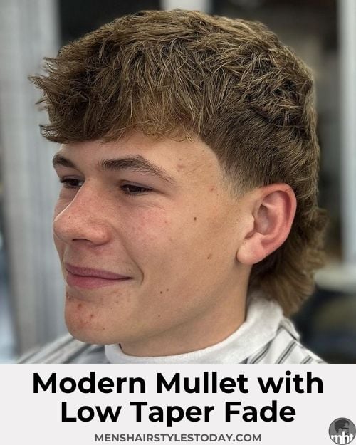Modern Mullet with Low Taper Fade
