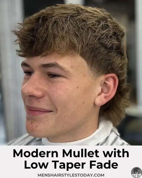 Modern Mullet with Low Taper Fade
