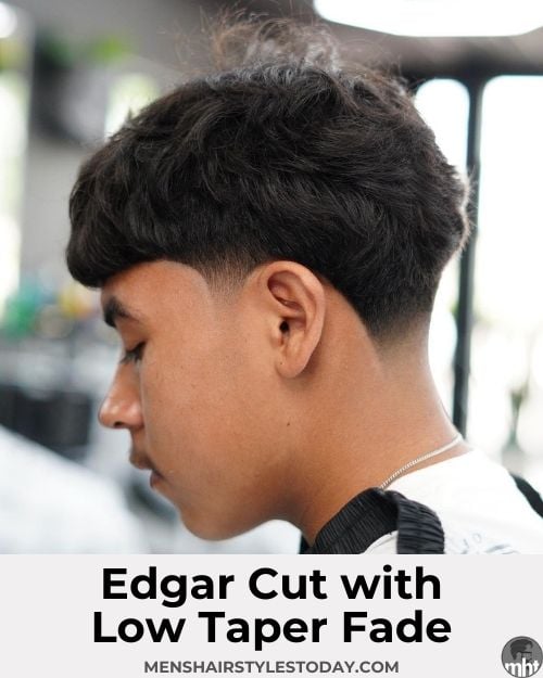 Edgar Cut with Low Taper Fade