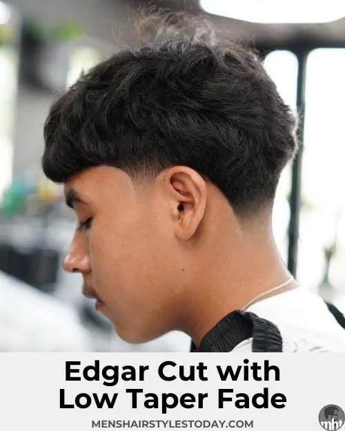 Edgar Cut with Low Taper Fade