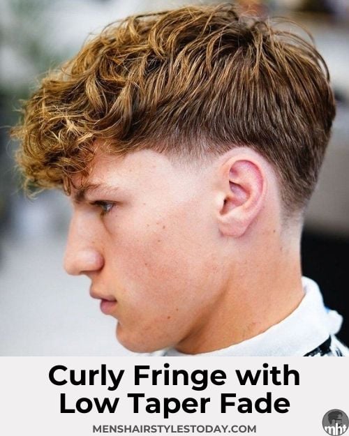 Curly Fringe with Low Taper Fade