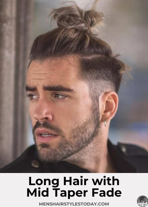 Long Hair with Mid Taper Fade