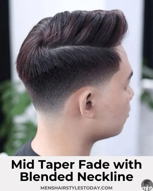 Mid Taper Fade with Blended Neckline