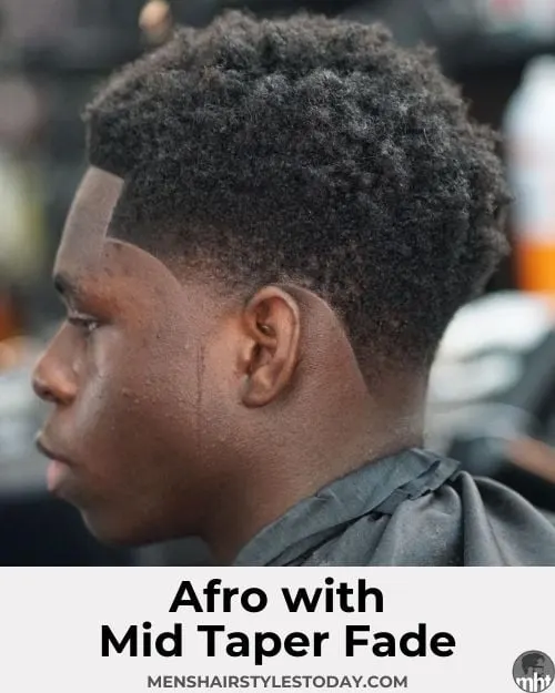 Afro with Mid Taper Fade