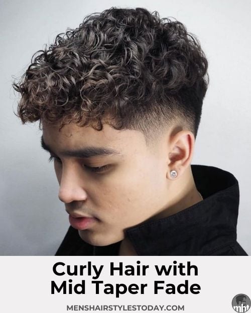 Curly Hair Mid Taper Fade