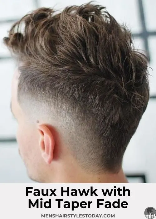 Faux Hawk with Mid Taper Fade