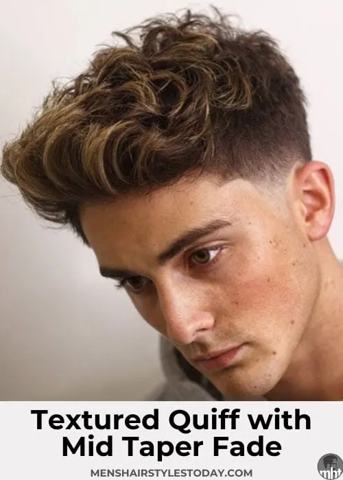 Textured Quiff with Mid Taper Fade