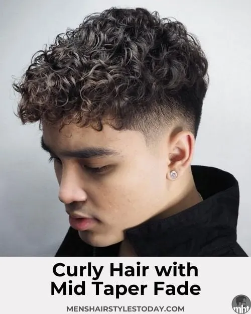 Curly Hair Mid Taper Fade